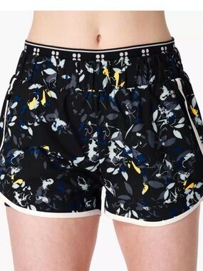 Sweaty Betty On Your Marks 4” 2 in 1 Black Floral Shorts